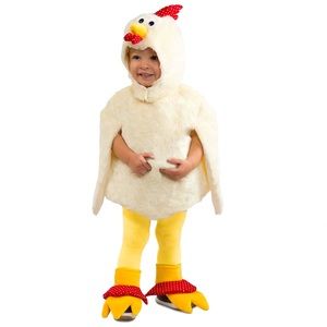 Children’s Rooster Costume Sz 18M - 2T Red Yellow Cream Shoe Covers Worn 1x